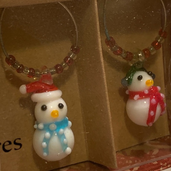 PIER 1 SET OF 6 SNOWMEN DRINK CHARMS. - Picture 6 of 8